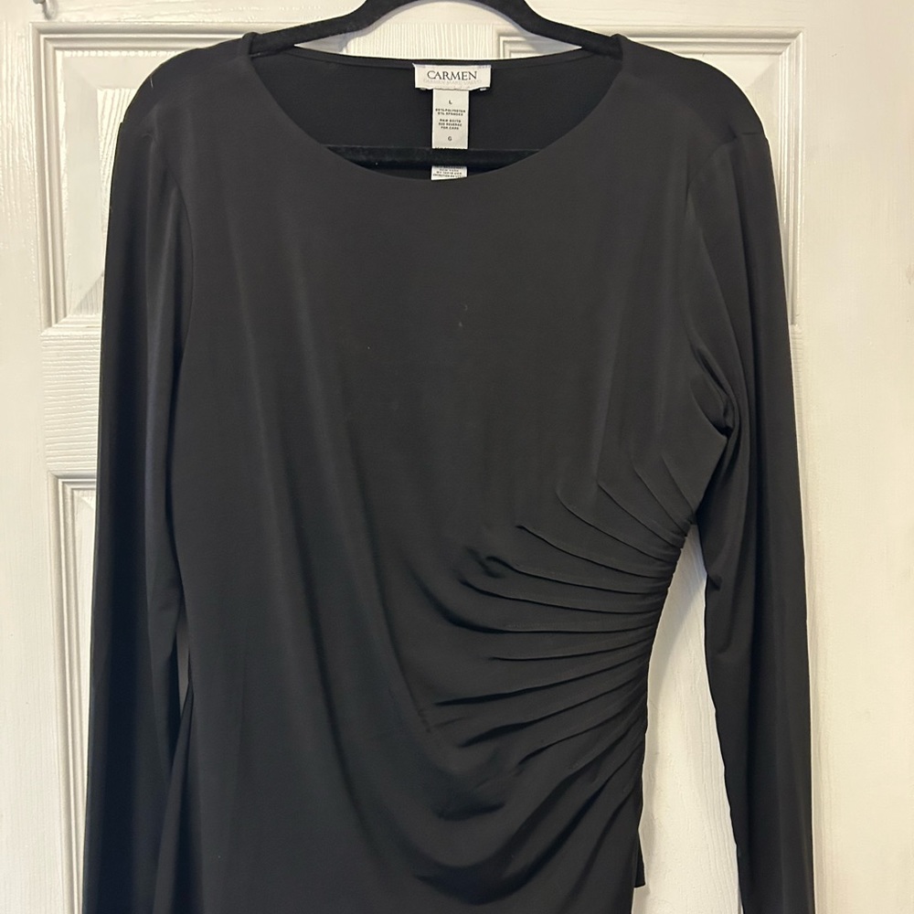 Carmen blouse ruched long sleeve figure flattering